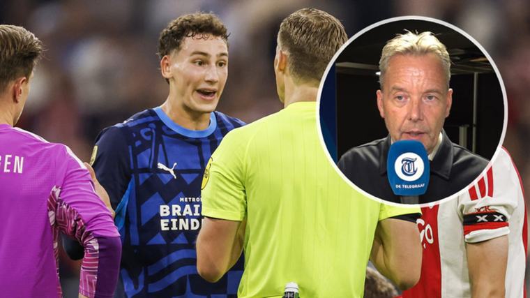 Valentijn Driessen na onbesuisde overtreding Ruben van Bommel Ajax